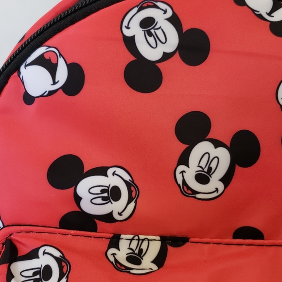 NWT Disney Mickey Mouse Red Nylon Mini Backpack, Smiling Laughing Winking Print main image 6